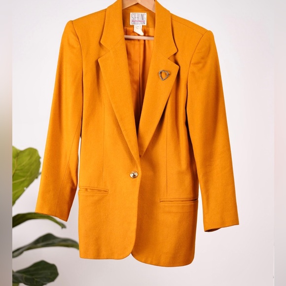 Mustard Wool Sleeveless Blazer main image 1